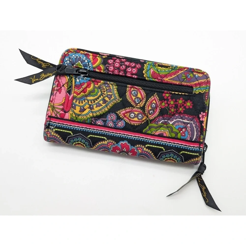 Vera Bradley Symphony in Hue Quilted Turn Lock Wallet Wristlet Clutch Paisley